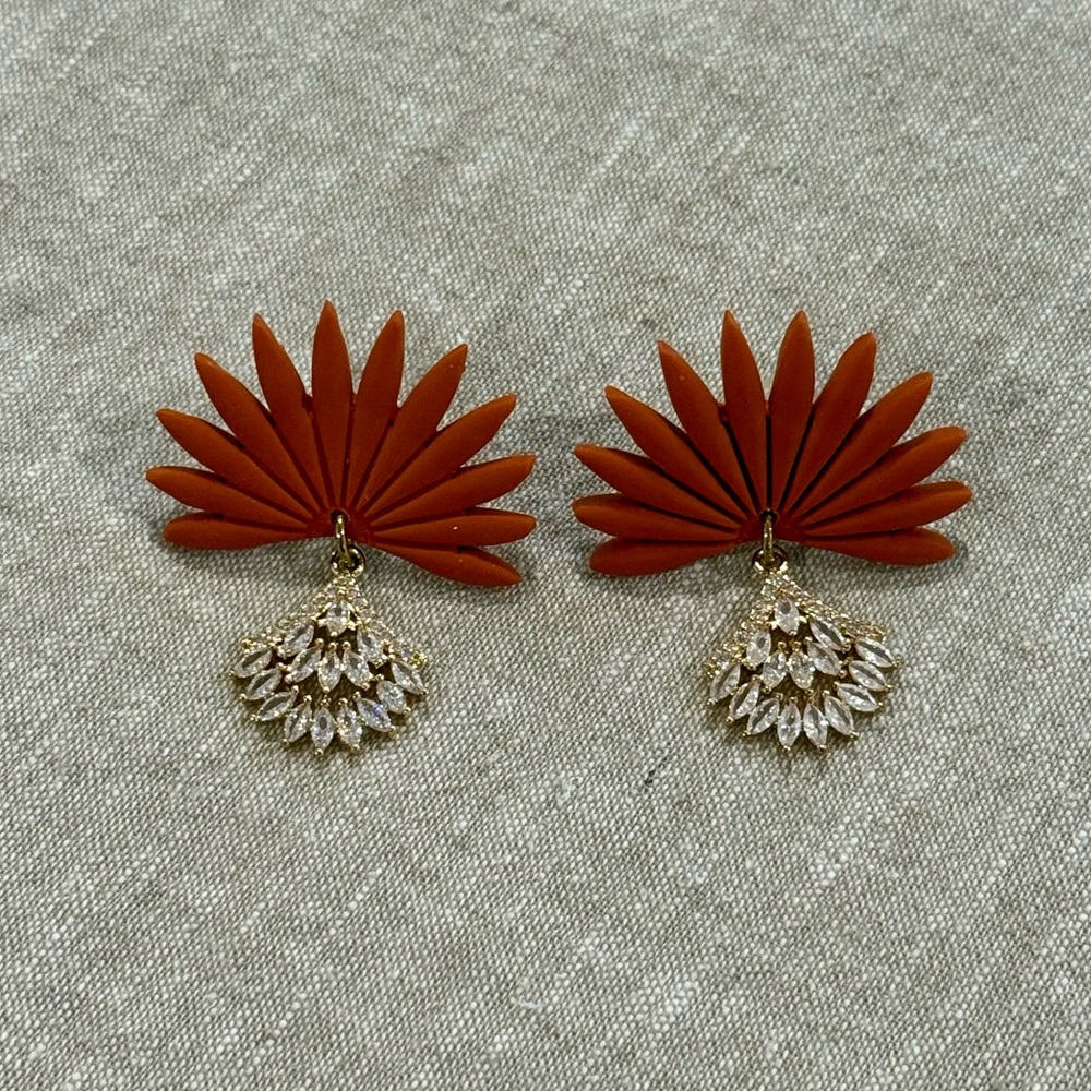 Elegant Rust and Gold Earrings